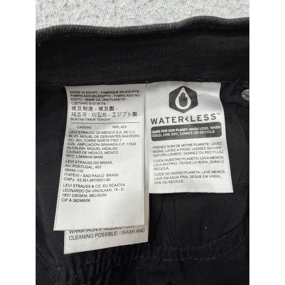 Levis Classic Straight Jeans Womens 8 Short Black Dark Wash Mid Rise Stretch - Picture 10 of 14